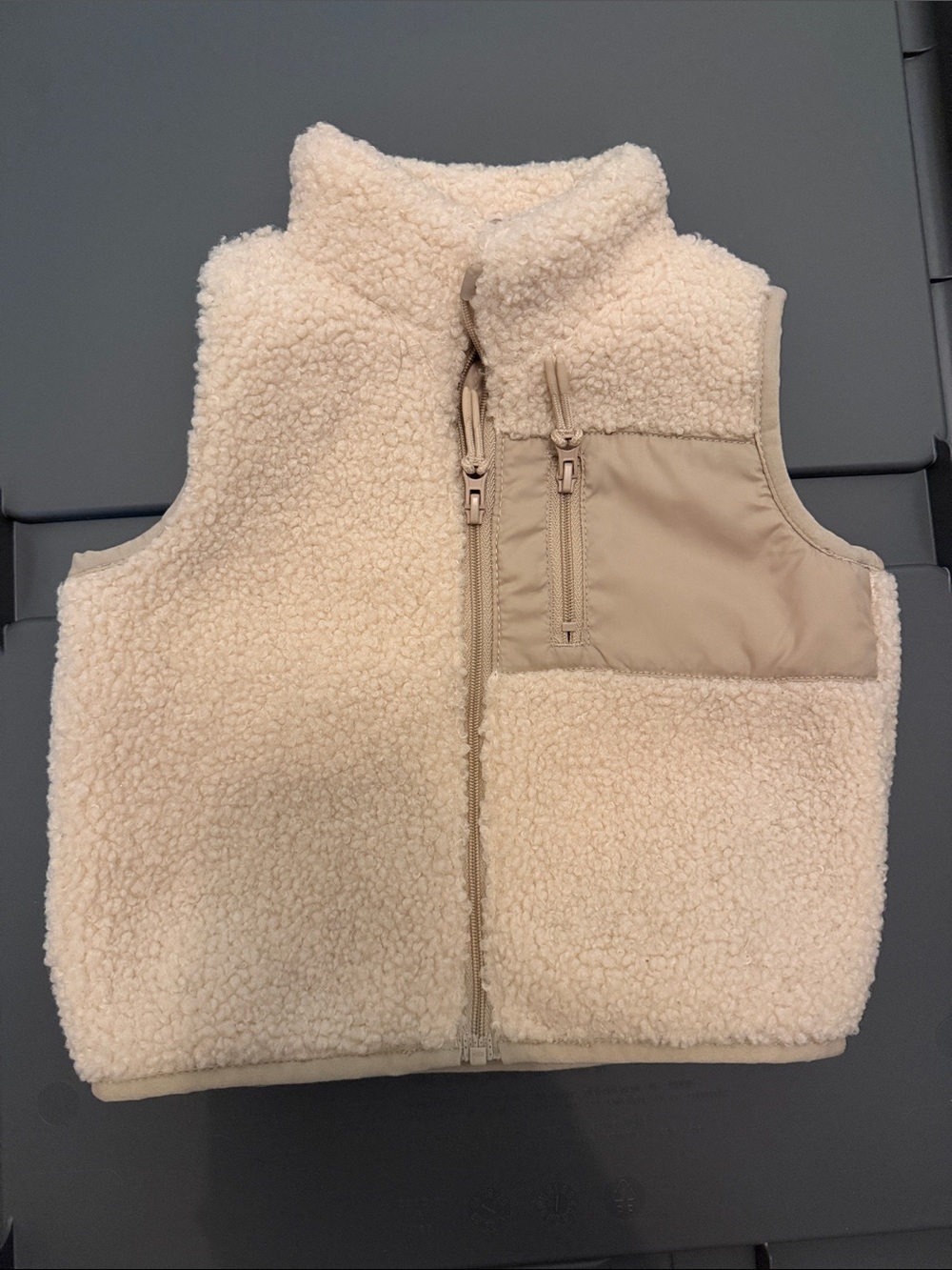 Cream sherpa vest